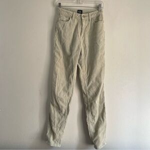 BDG white corduroy thick cord mom high rise pant